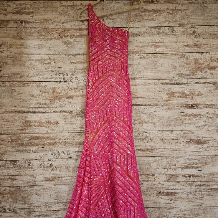 PINK SEQUIN LONG DRESS