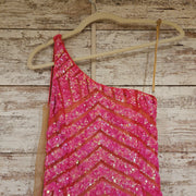 PINK SEQUIN LONG DRESS