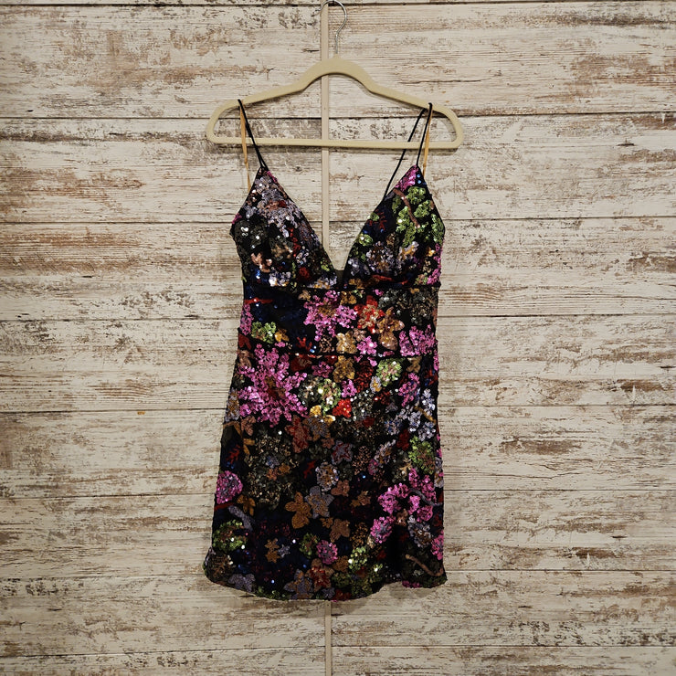 BLACK/COLORFUL SHORT DRESS