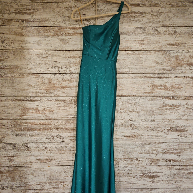 GREEN SPARKLY LONG DRESS