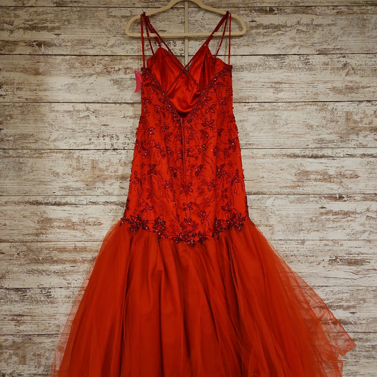 RED SPARKLY MERMAID GOWN