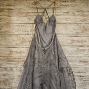 GRAY/FLORAL A LINE GOWN (NEW)