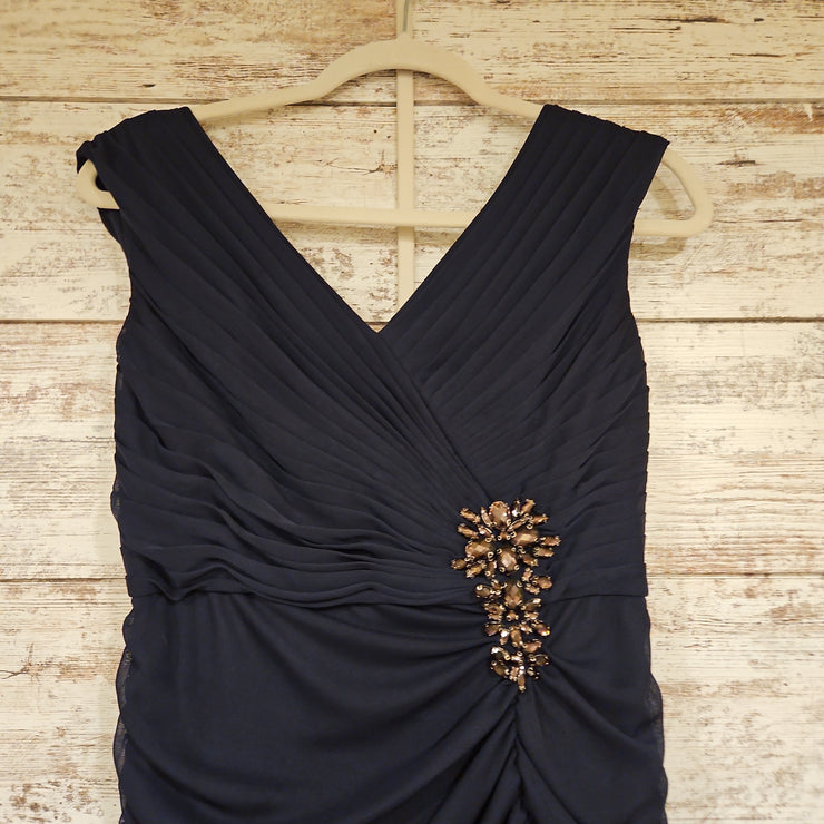 NAVY LONG EVENING GOWN