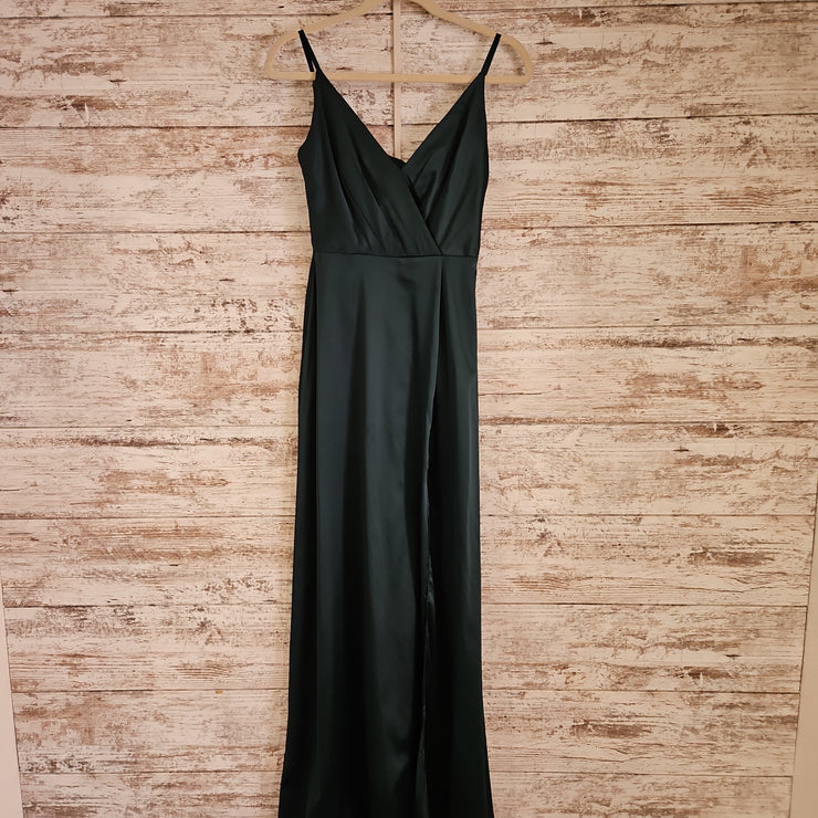 GREEN  A LINE GOWN