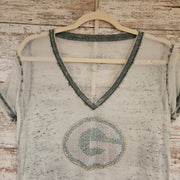 WHITE/GREEN PACKERS SHORT TOP