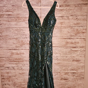 GREEN SPARKLY LONG DRESS
