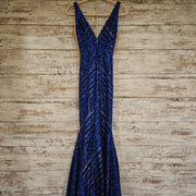ROYAL BLUE SPARKLY LONG DRESS