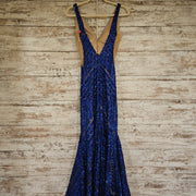 ROYAL BLUE SPARKLY LONG DRESS