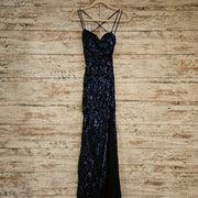 NAVY/BLACK SPARKLY LONG DRESS