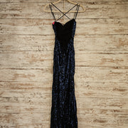 NAVY/BLACK SPARKLY LONG DRESS