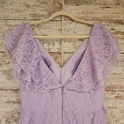 LAVENDER TIERED RUFFLED GOWN