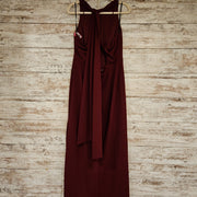 BURGUNDY LONG EVENING GOWN