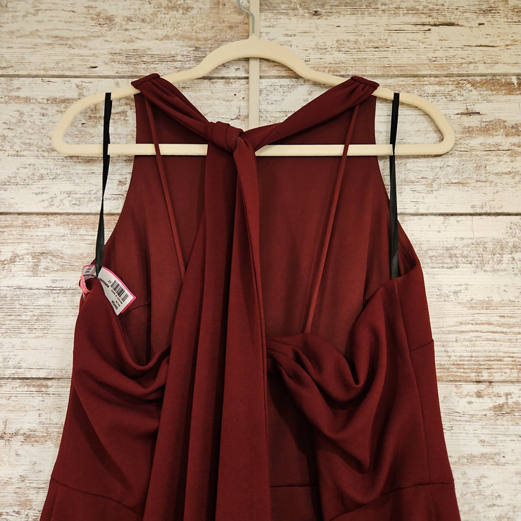 BURGUNDY LONG EVENING GOWN