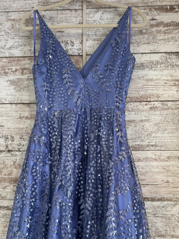 PURPLE SPARKLY A LINE GOWN