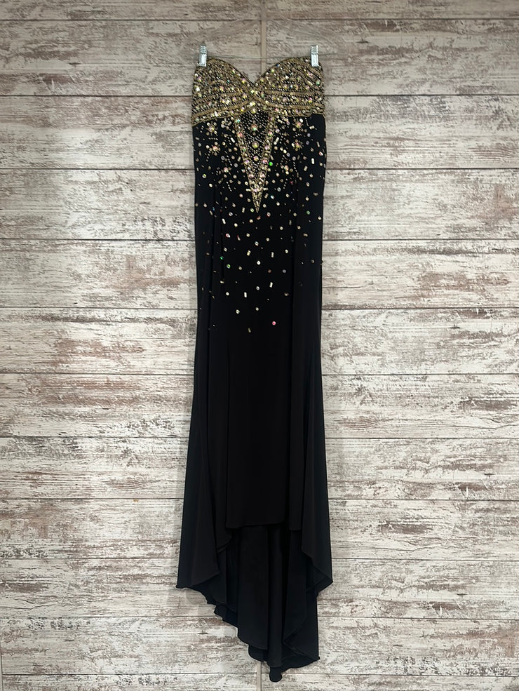 BLACK/GOLD LONG EVENING GOWN