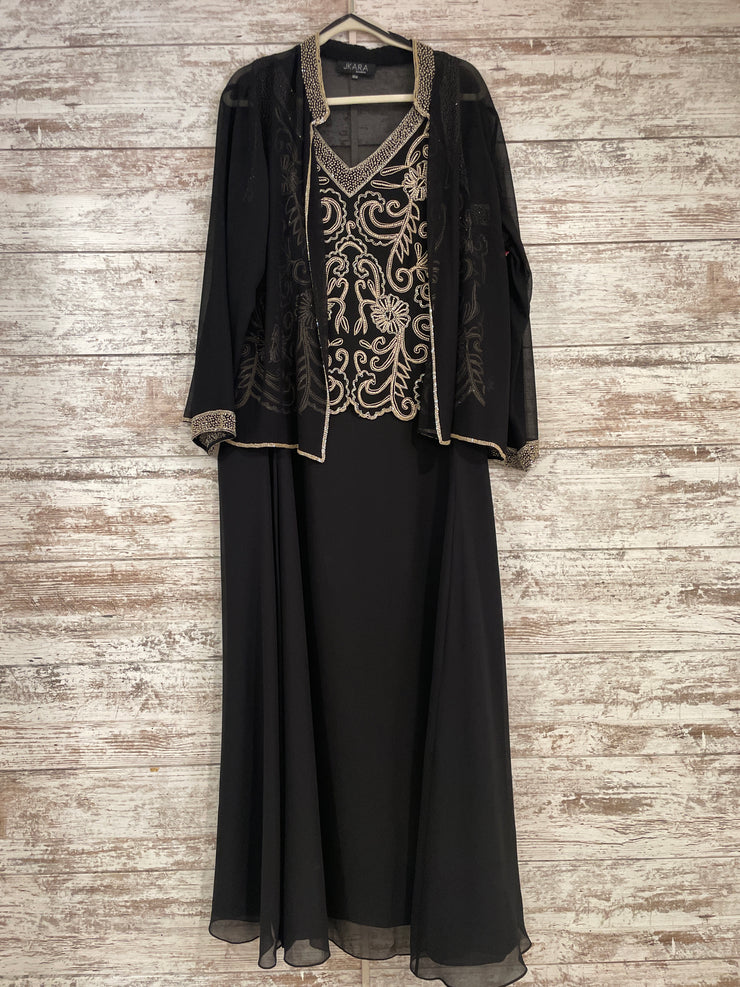 BLACK/GOLD 2 PC. LONG DRESS SE