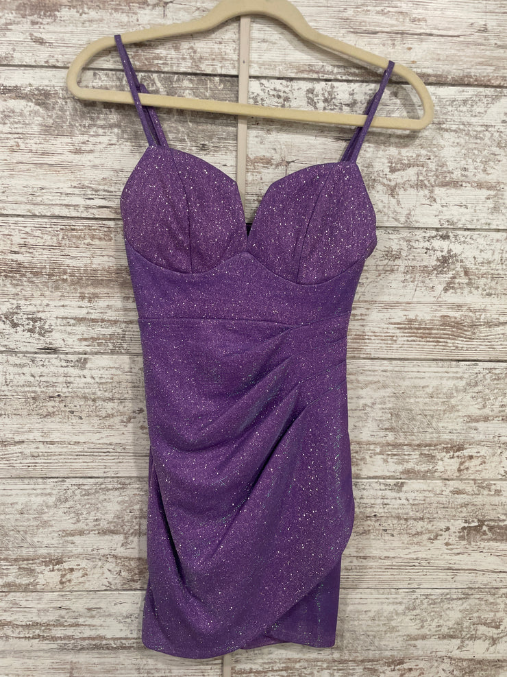 PURPLE SPARKLY SHORT DRESS