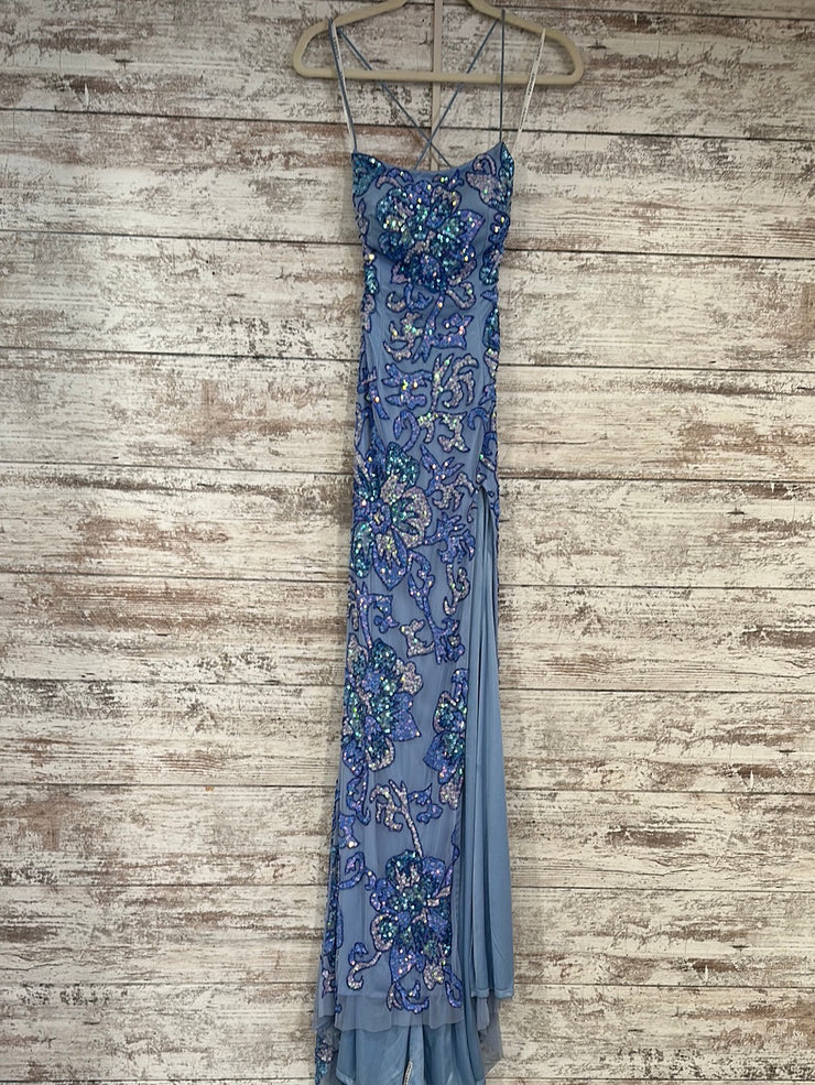 BLUE/PINK SEQUIN LONG DRESS