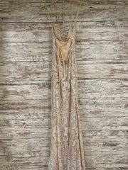 IVORY/PINK SPARKLY LONG DRESS