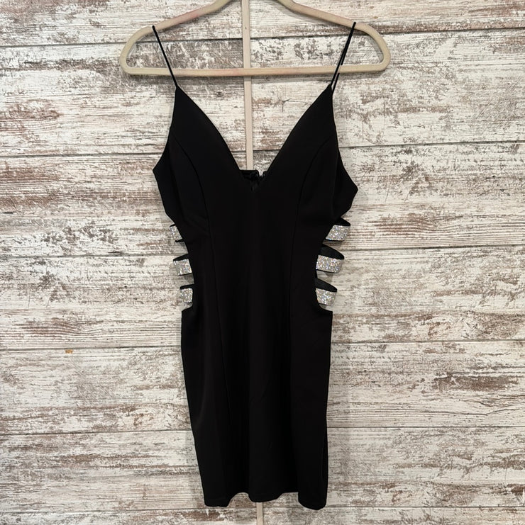 BLACK/RHINESTONE SHORT DRESS