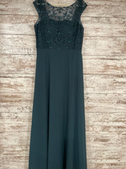 GREEN LONG EVENING GOWN