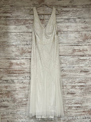 WHITE BEADED LONG DRESS (NEW)