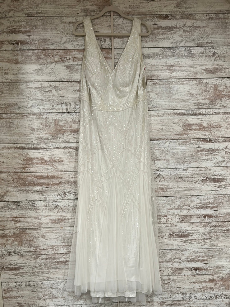 WHITE BEADED LONG DRESS (NEW)