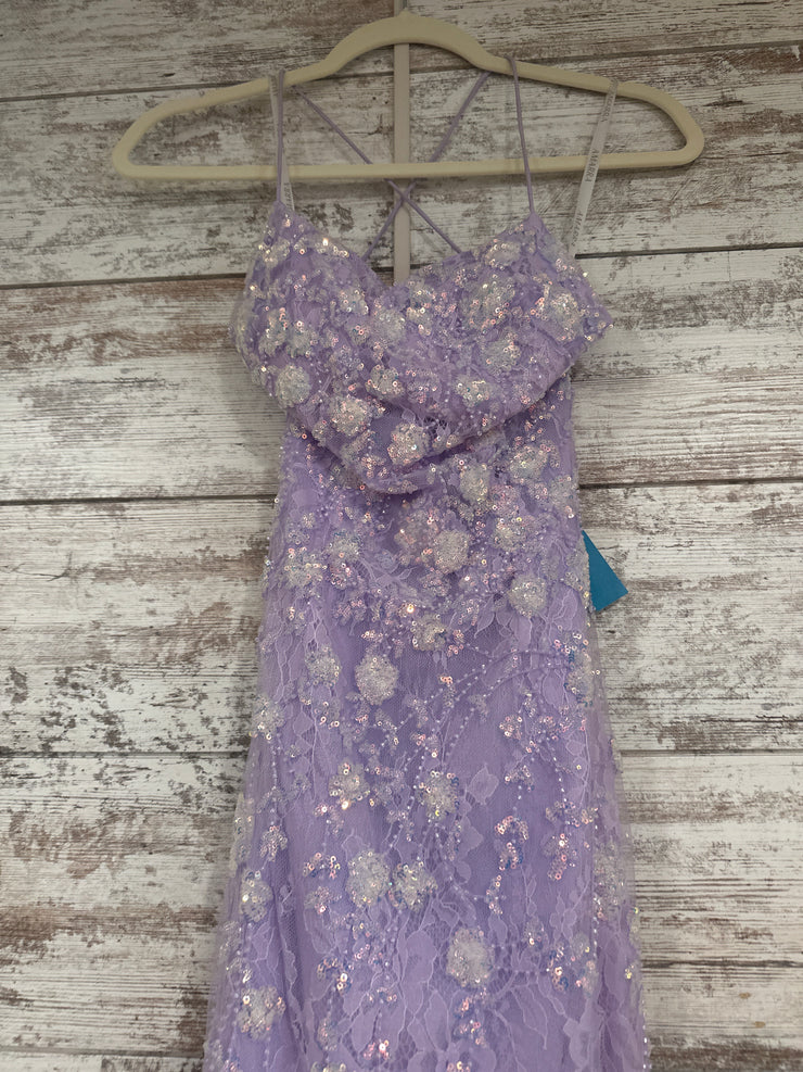 LAVENDER SPARKLY LONG DRESS-NE