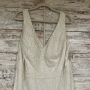 WHITE BEADED LONG DRESS (NEW)