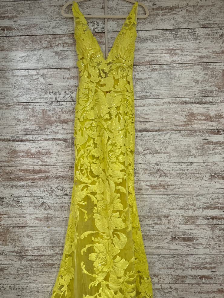 YELLOW FLORAL LONG DRESS (NEW)