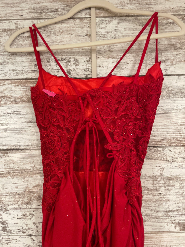 RED SPARKLY LONG DRESS