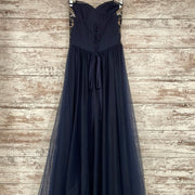 BLUE/FLORAL A LINE GOWN