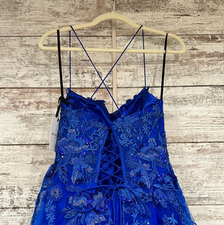 ROYAL BLUE/FLORAL A LINE (NEW)