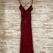 BURGUNDY SEQUIN LONG DRESS-NEW