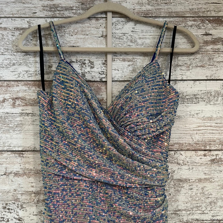 BLUE SPARKLY LONG DRESS