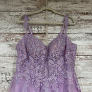 LAVENDER SPARKLY A LINE GOWN