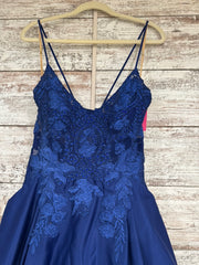 ROYAL BLUE A LINE GOWN