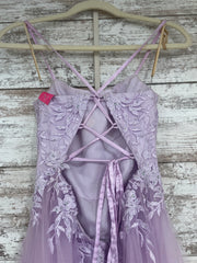 LAVENDER/FLORAL A LINE GOWN