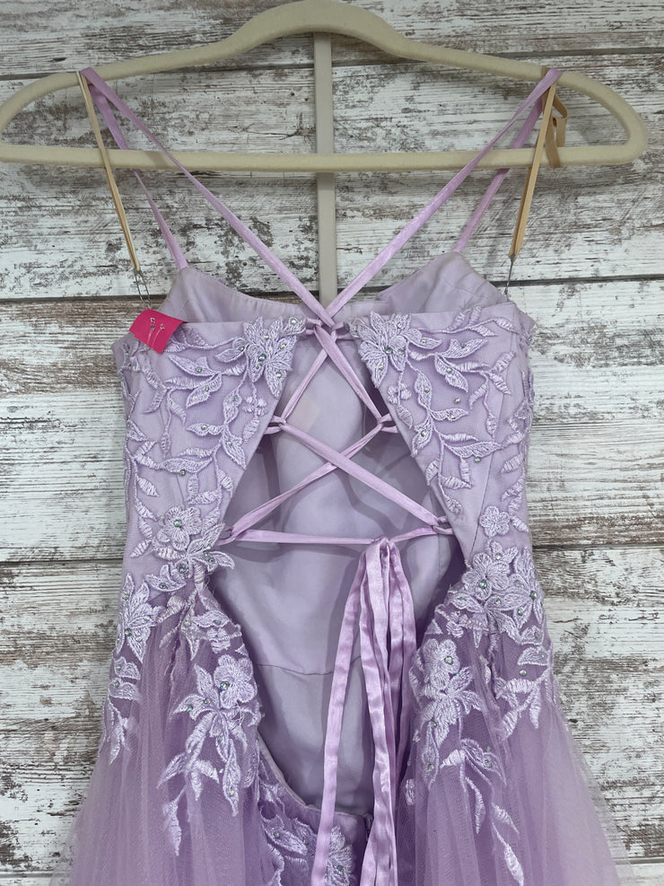 LAVENDER/FLORAL A LINE GOWN