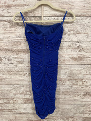 ROYAL BLUE W/ PEARLS SHORT DRE