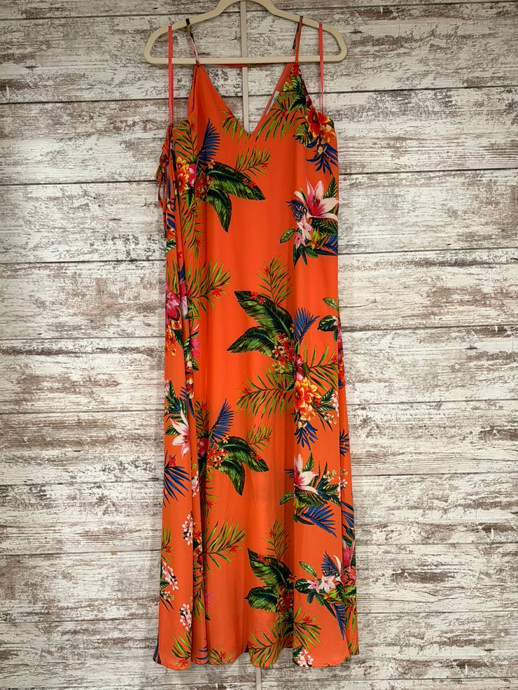 PEACH/FLORAL MAXI DRESS