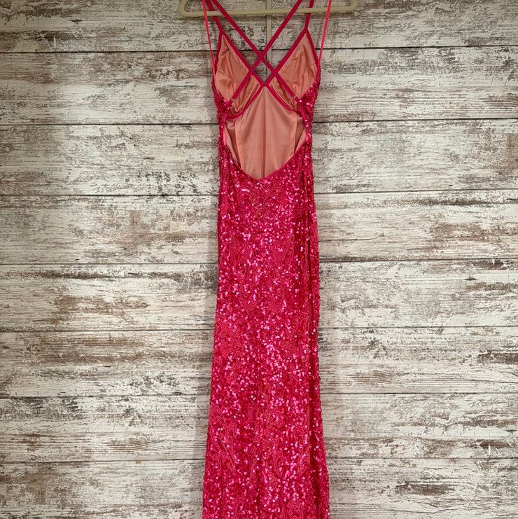 PINK FULL SEQUIN LONG DRESS