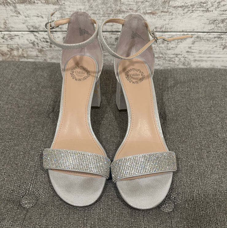 SILVER W/RHINESTONE HEELS