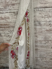 WHITE BEADED LONG DRESS (NEW)