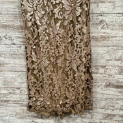 TAN/NUDE FLORAL LONG DRESS