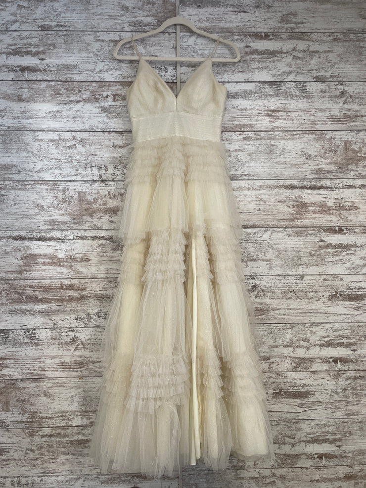 IVORY SPARKLY TIERED A LINE