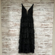 BLACK LAYERED A LINE GOWN -NEW