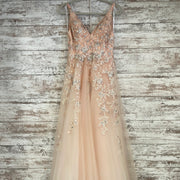 PEACH/FLORAL A LINE GOWN