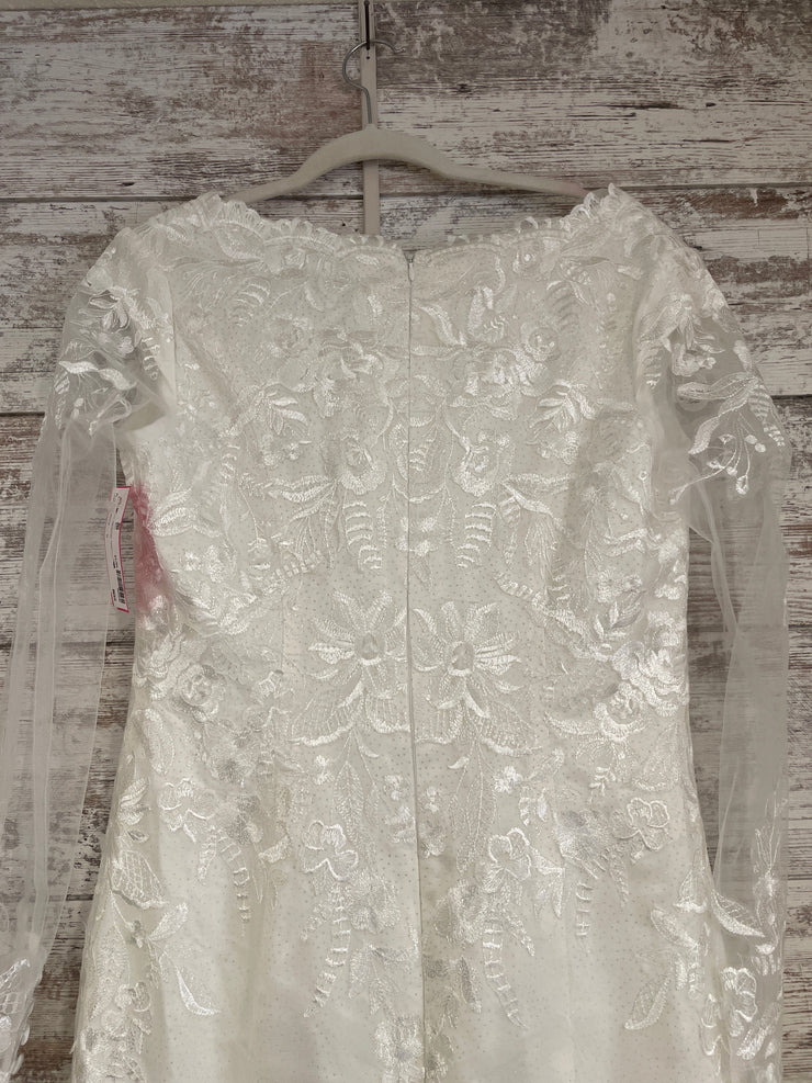 WHITE/FLORAL WEDDING GOWN-NEW