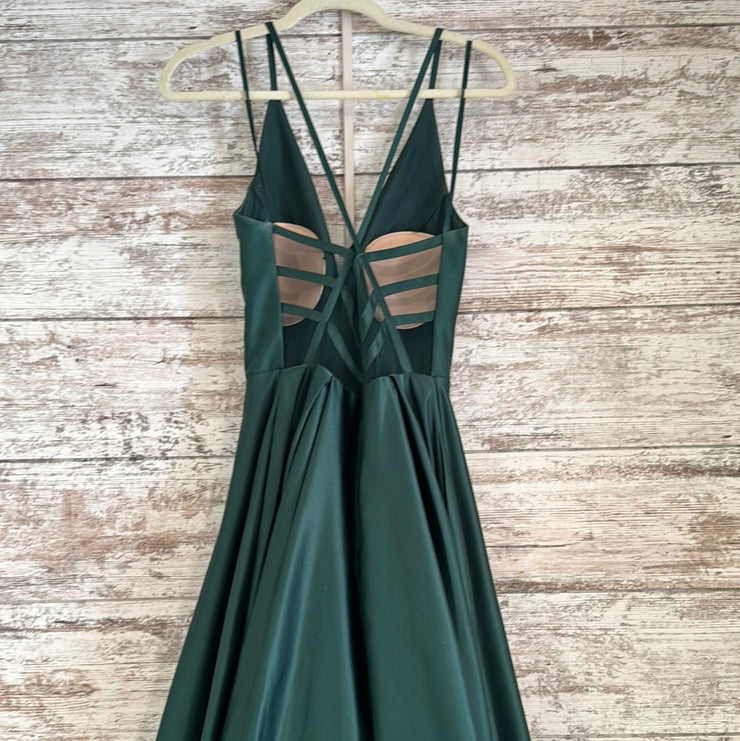 GREEN A LINE GOWN
